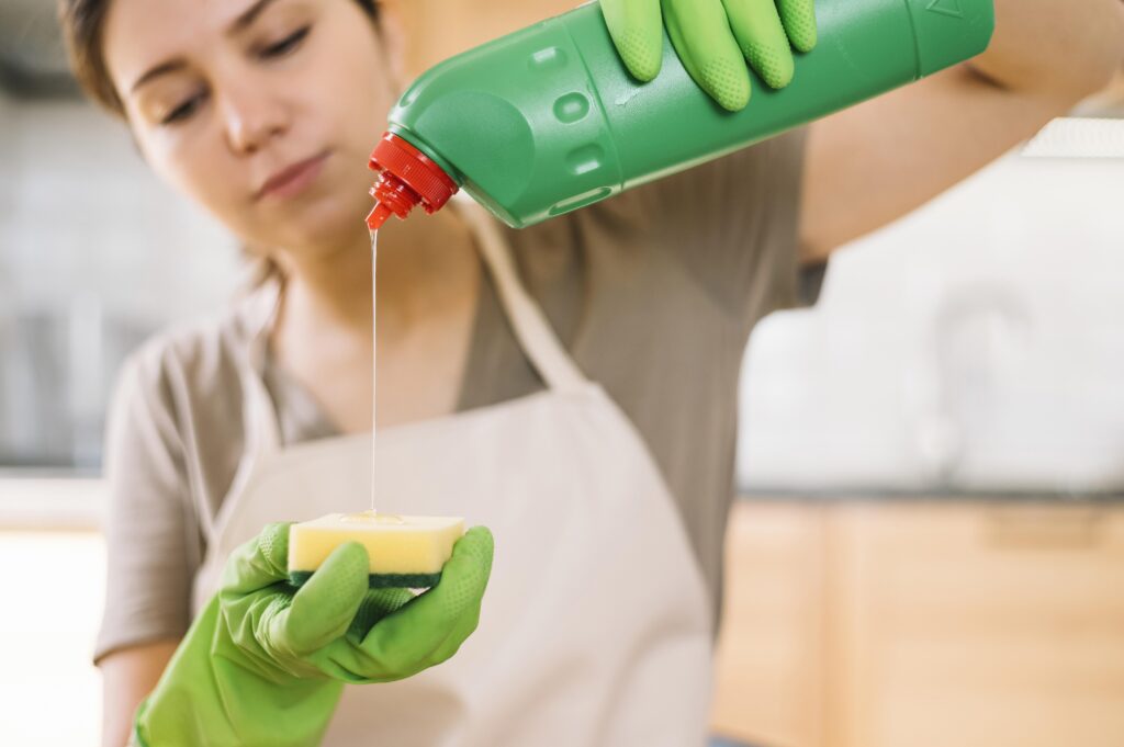 close-up-woman-pouring-cleaning-solution